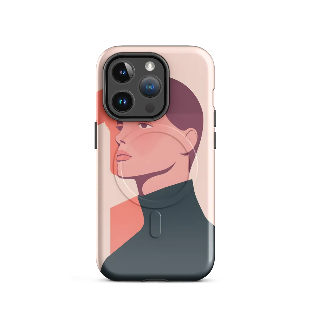 Contemplative Portrait in Minimalism | Phone Case |  14 Pro | MagSafe® Tough Case | Glossy