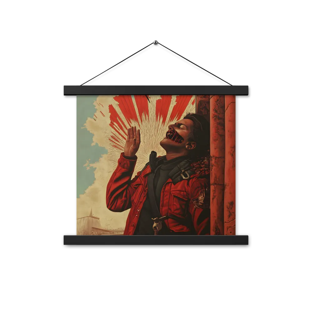 Defiant Echoes of Ruin | Poster With Black Wood Hanger | 14″×14″