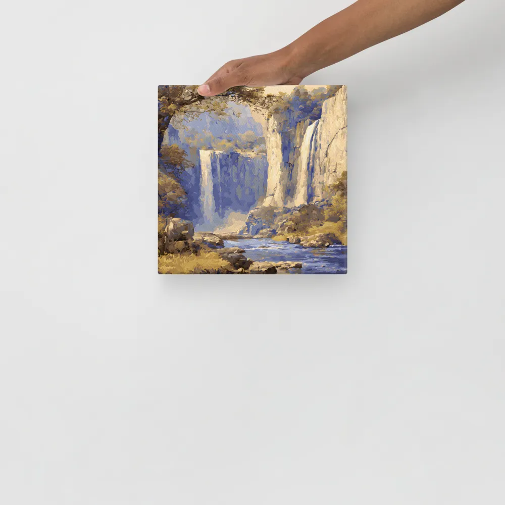 Blue-Gold Waterfall 
 Canvas | 10″x 10″