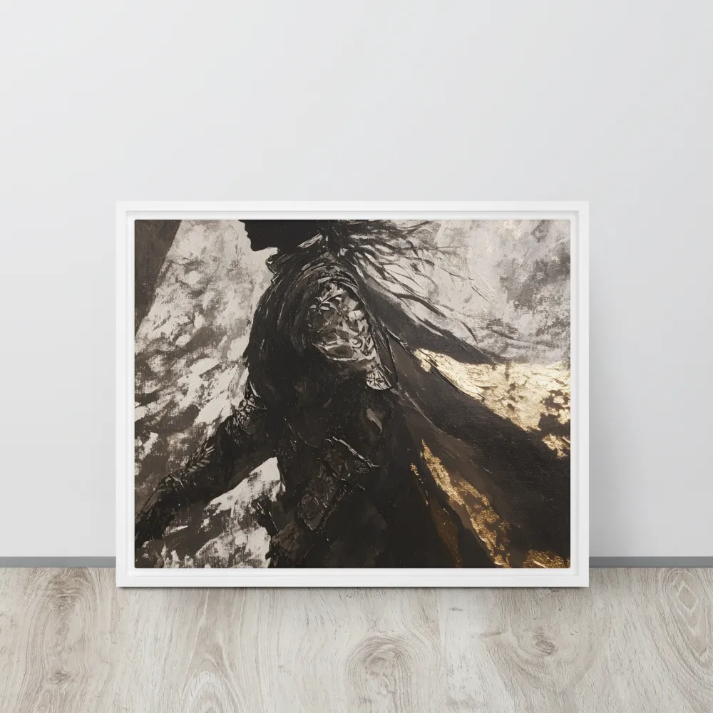 The Silhouette of Valor | Canvas with White Frame | 16″×20″