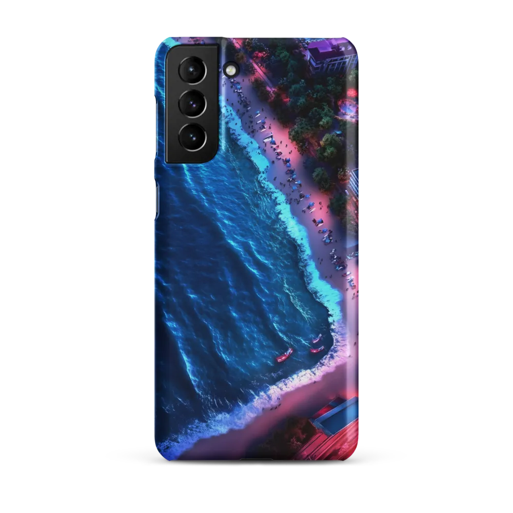 Twilight Reflections: A Serene Beach Aerial | Phone Case |  S21 Plus | Snap Case | Matte