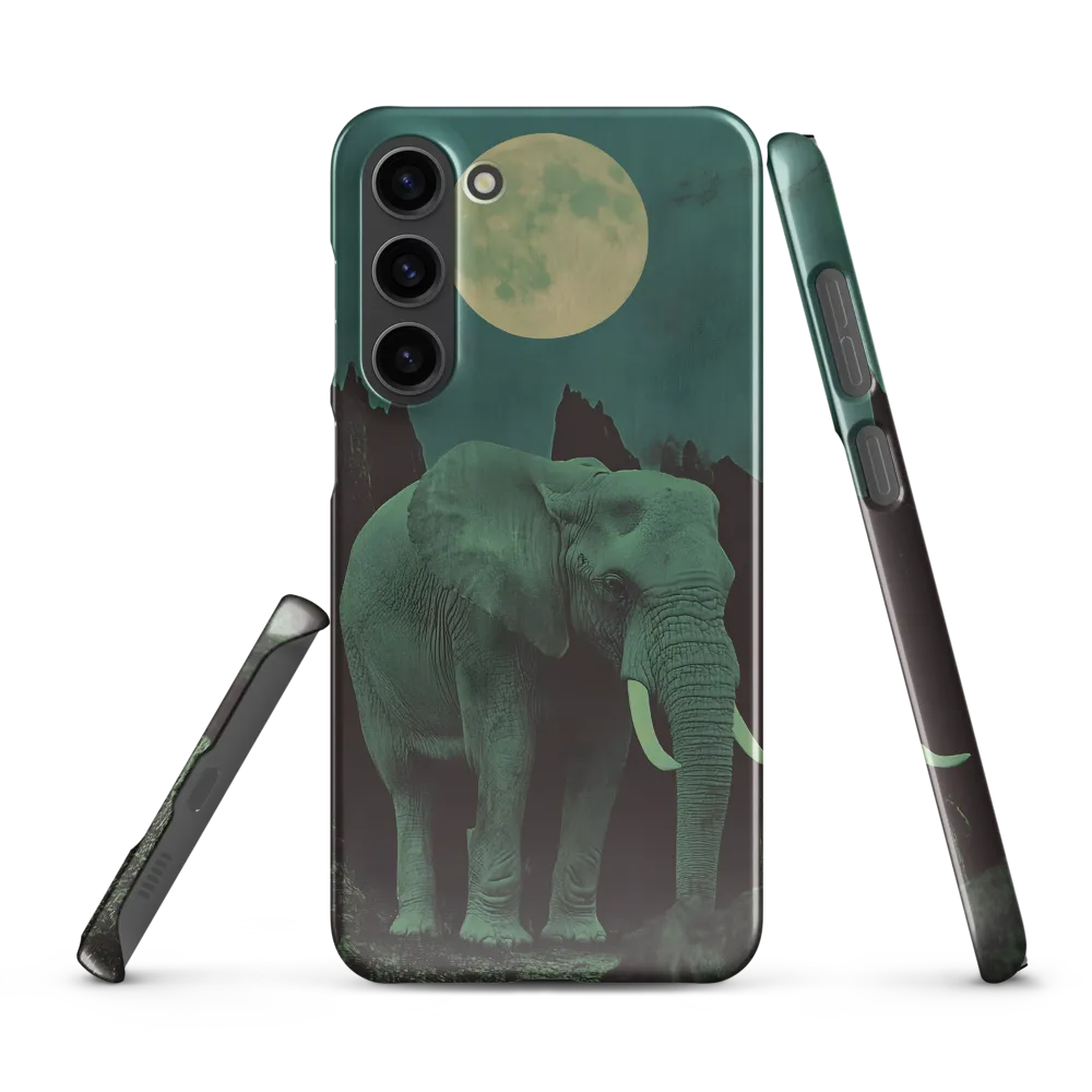 Ethereal Presence: Elephant Under a Full Moon | Phone Case |  S23 Plus | Snap Case | Glossy