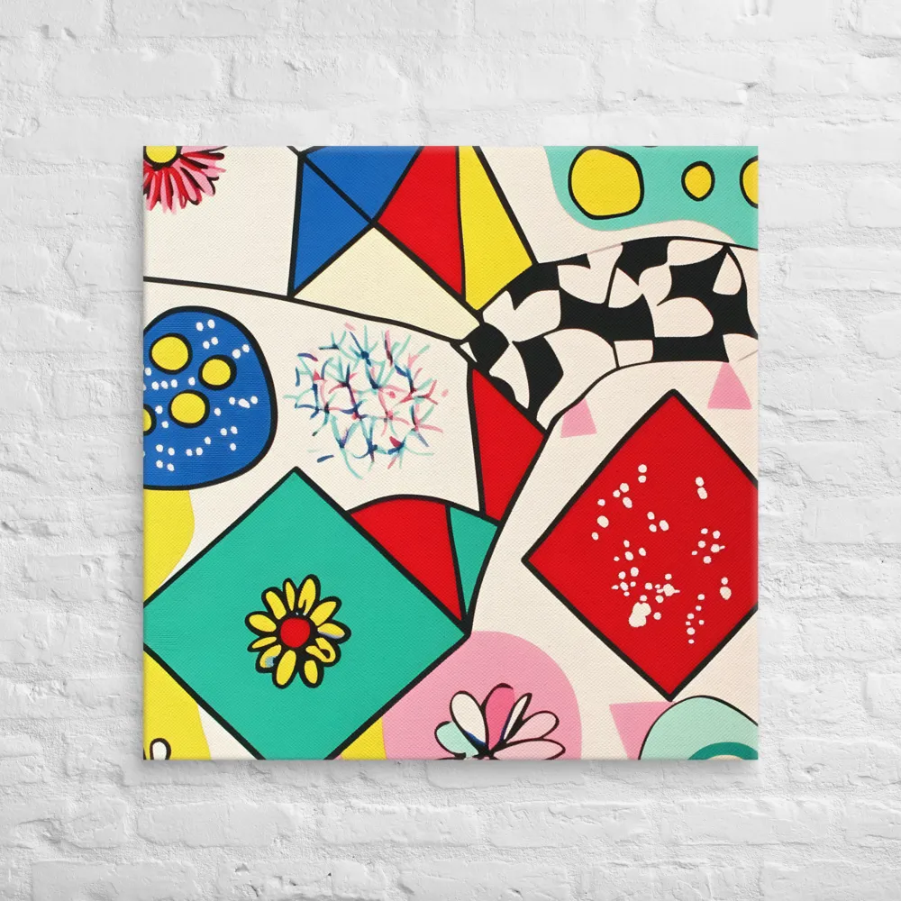 Joyful Geometry: A Playful Dance of Shapes and Colors | Canvas | 32″×32″