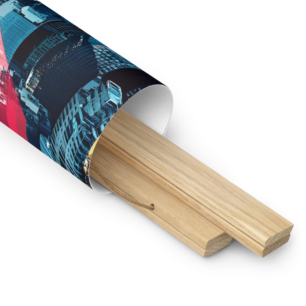 Dynamic Urban Symphony | Poster With Oak Wood Hanger | 14″×14″
