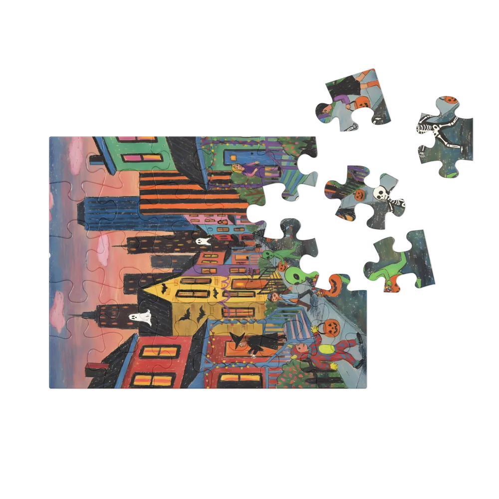 Moonlit Trick-or-Treat 
 Jigsaw Puzzle in Tin Box