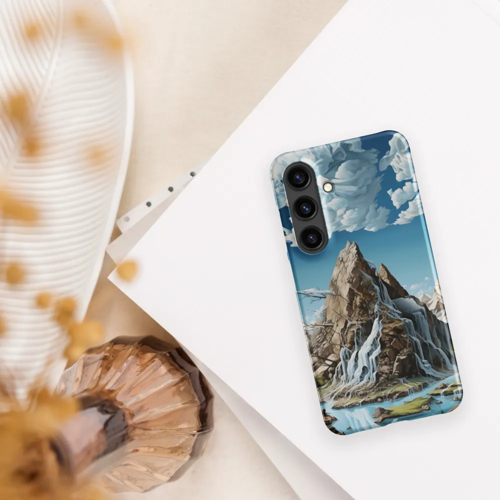 Majestic Cascade: A Mountain Masterpiece | Phone Case |  S24 | Snap Case | Matte