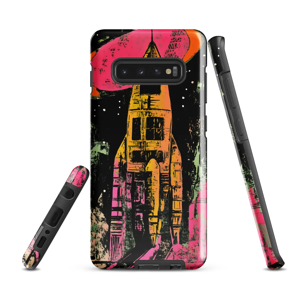 Cosmic Voyage: A Surreal Rocket Adventure | Phone Case |  S10 Plus | Tough Case | Glossy