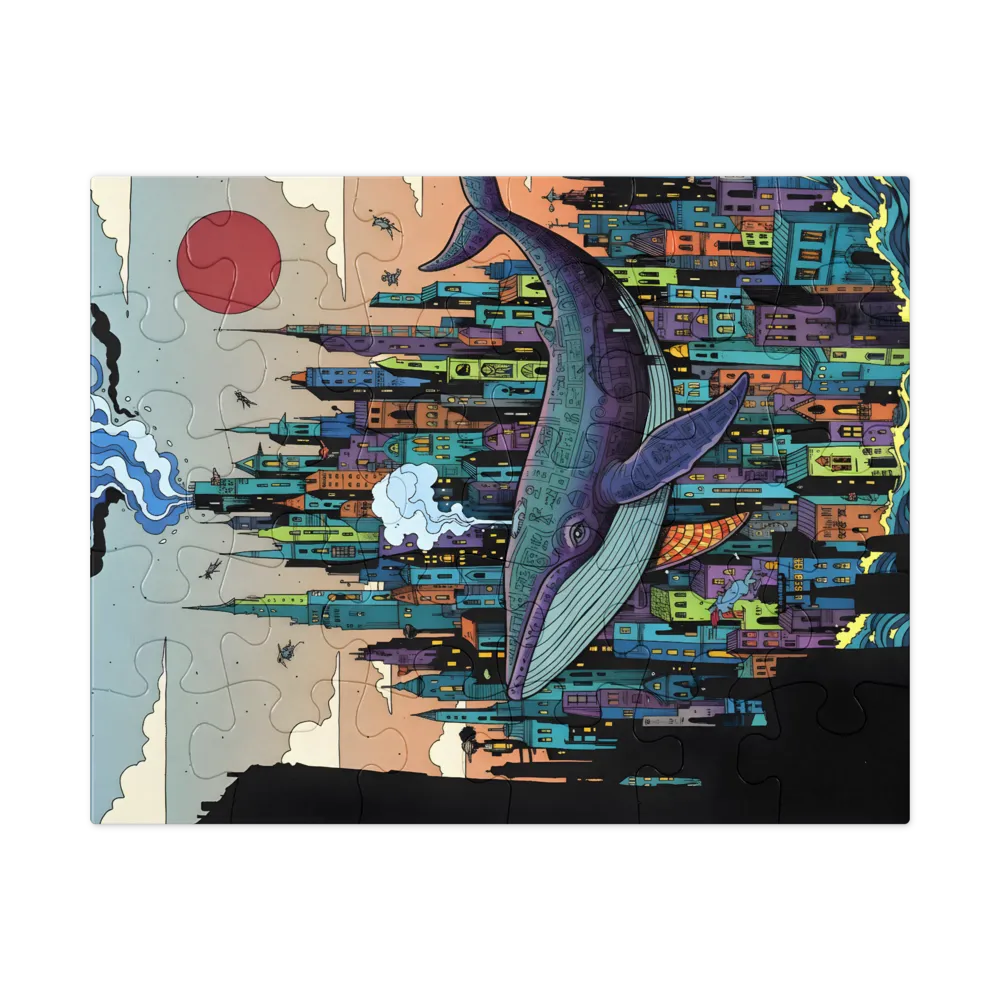 Sky Whale City 
 Jigsaw Puzzle in Tin Box