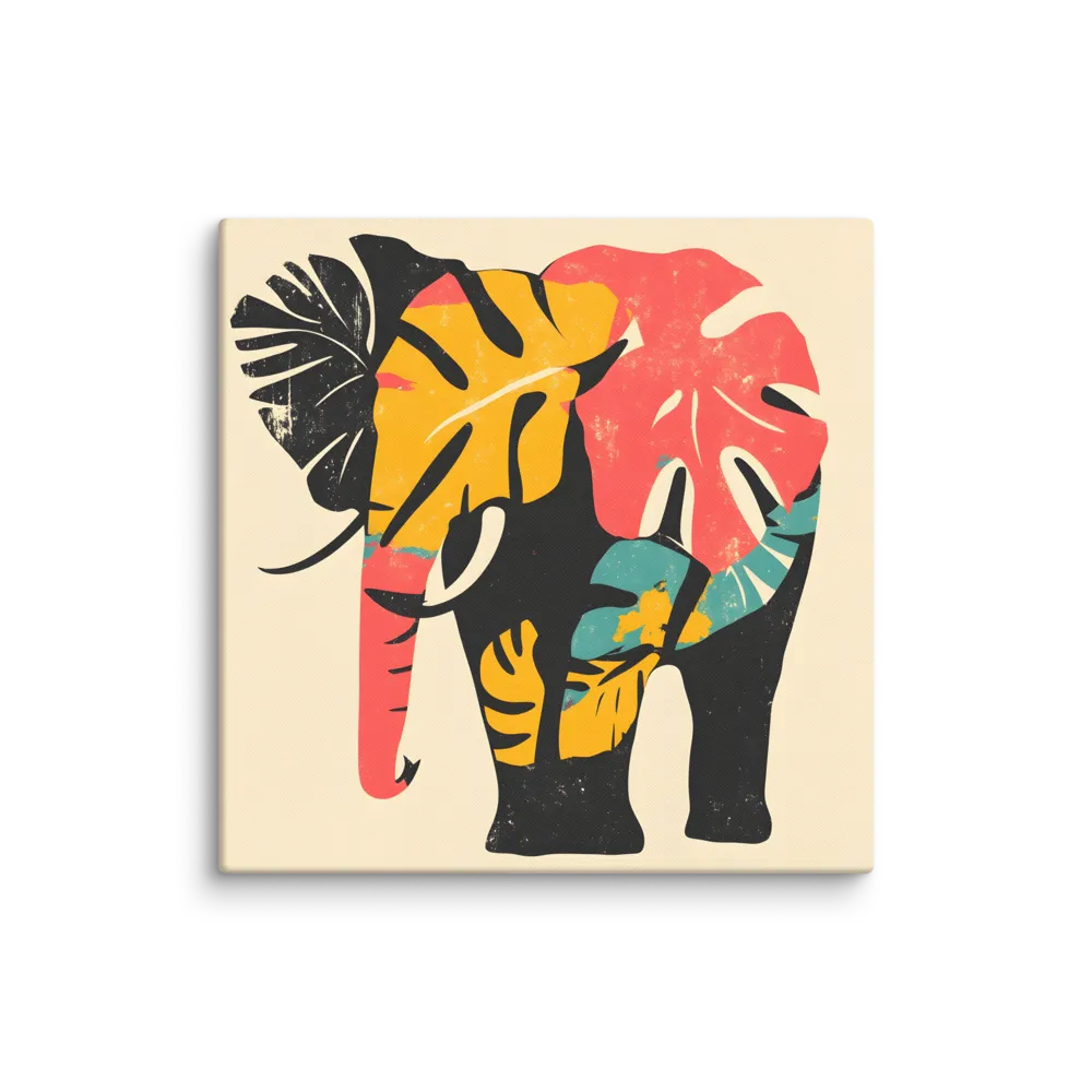 Tropical Elegance: The Elephant's Dance | Canvas | 32″×32″