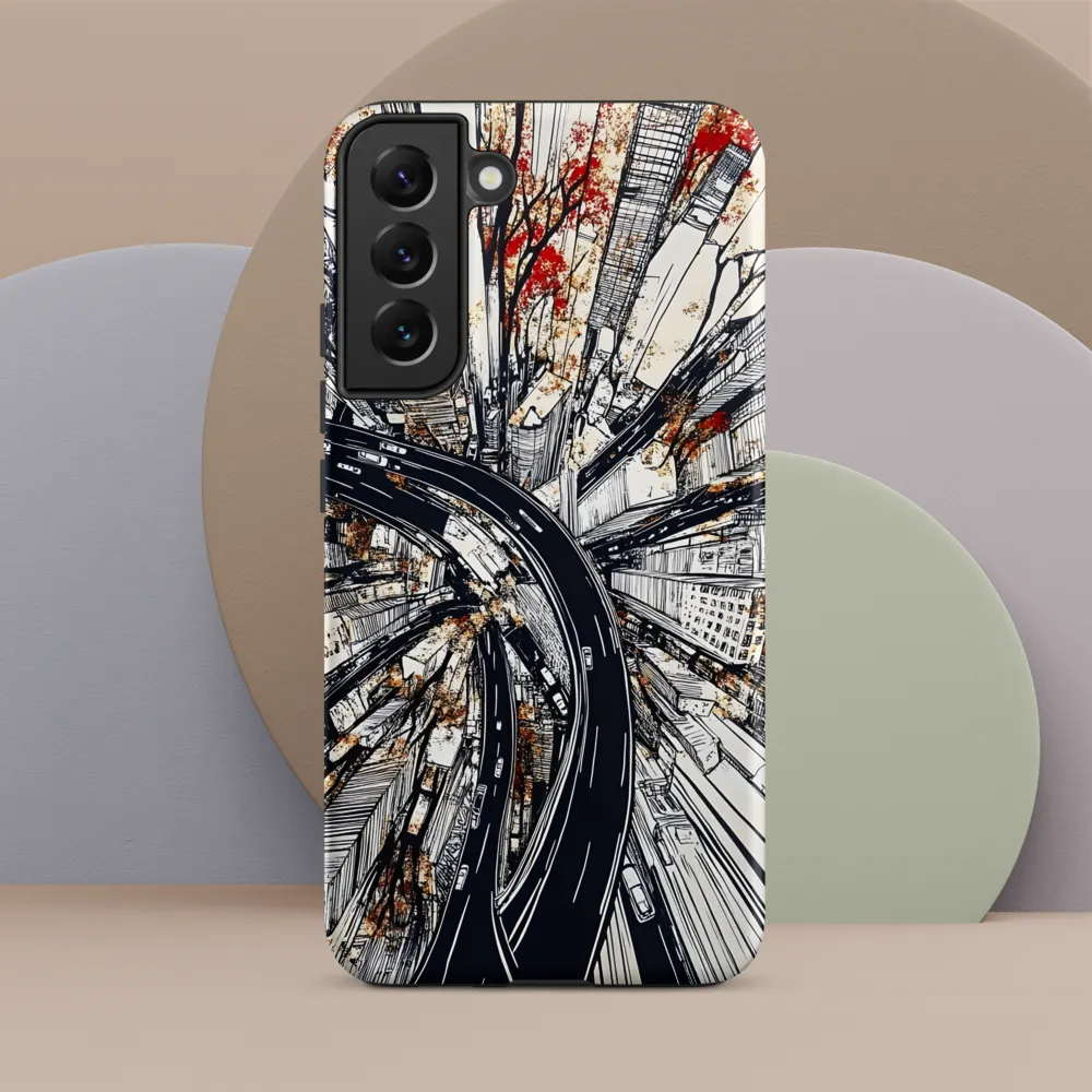 Urban Symphony: Aerial View of Life | Phone Case |  S22 Plus | Tough Case | Matte