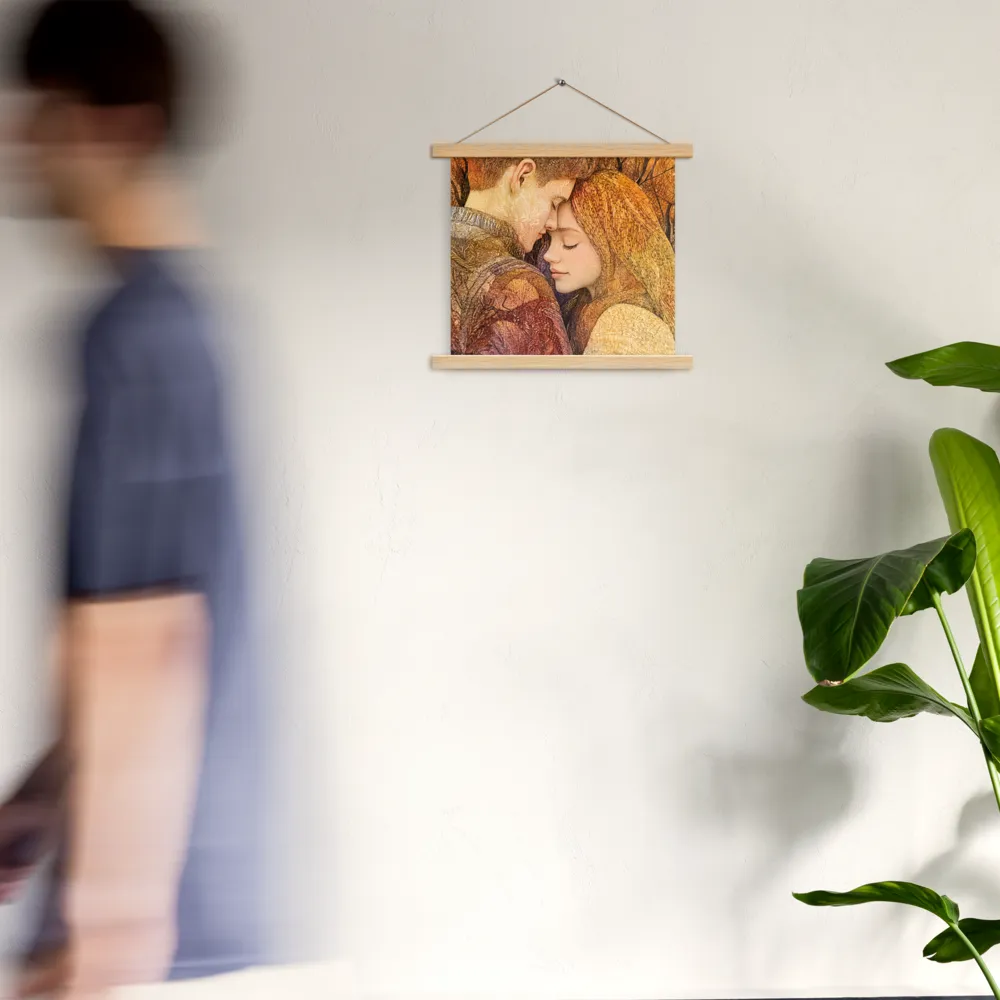 Embrace of Autumn | Poster With Oak Wood Hanger | 14″×14″