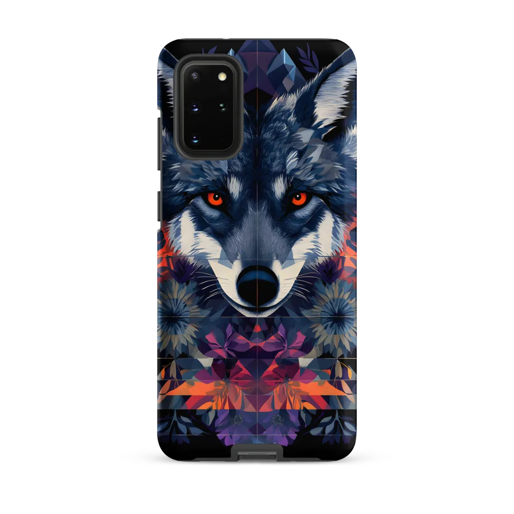 Mystical Wolf Amidst Floral Geometry
