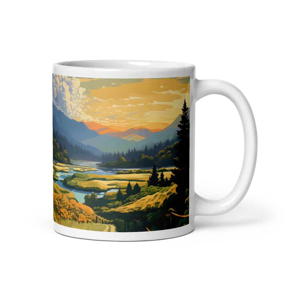 Tranquil Valley at Dusk | Mugs | Multiple Sizes & Colors