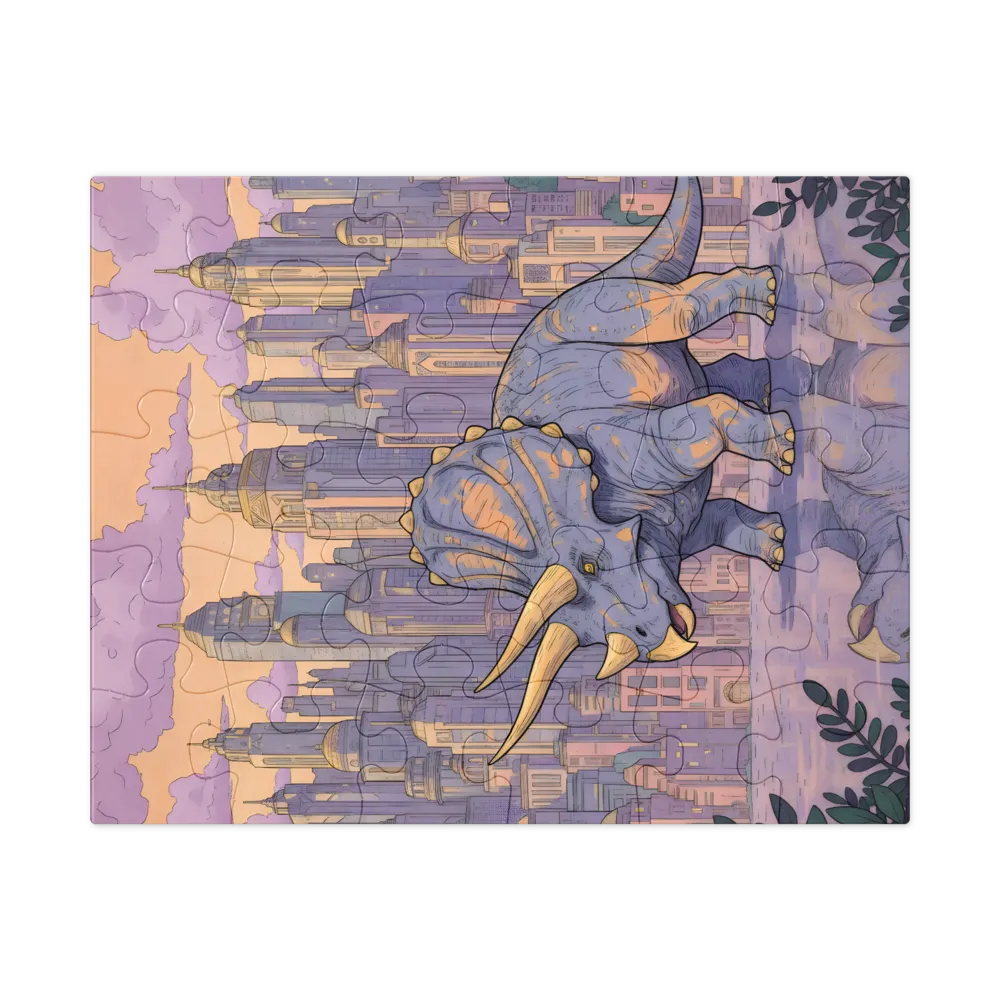Urban Triceratops 
 Jigsaw Puzzle in Tin Box