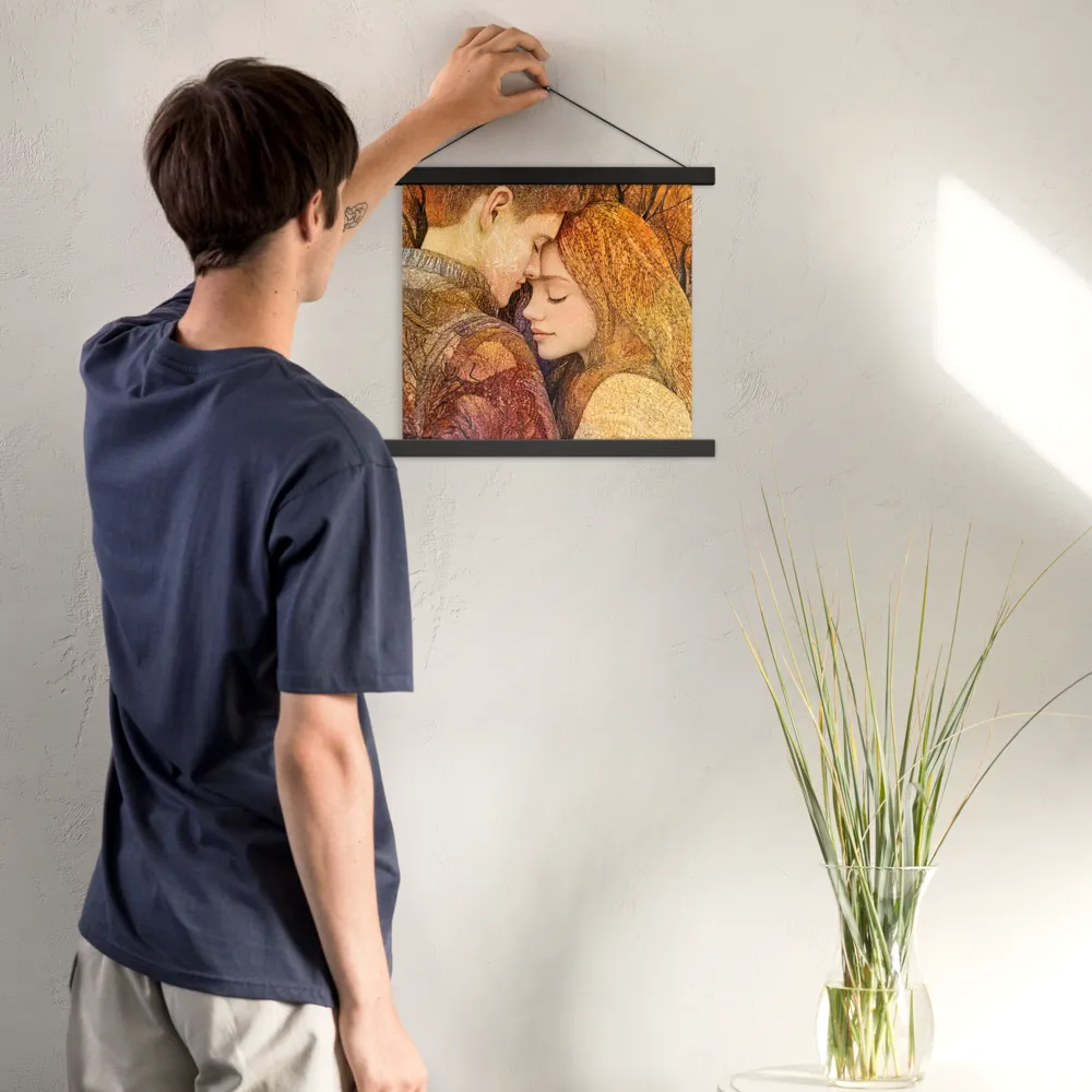 Embrace of Autumn | Poster With Black Wood Hanger | 14″×14″