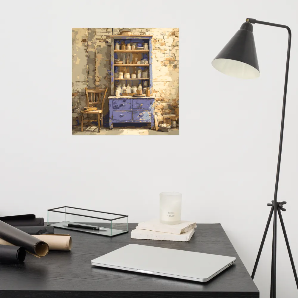 Rustic Blue Hutch 
 Poster | 16″x 16″