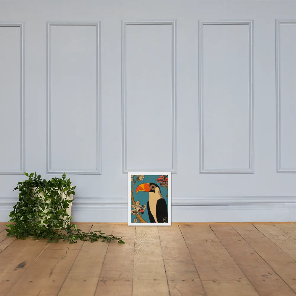 Tropical Majesty: The Toucan at Rest | Poster with White Frame | 11″×14″