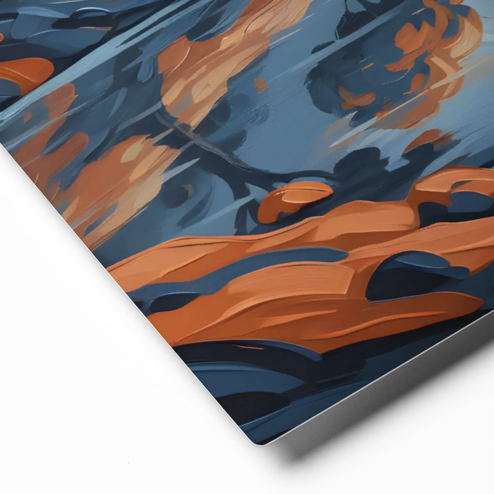 Impressionistic Mountain Lake 
 Metal Print | 11″x 14″