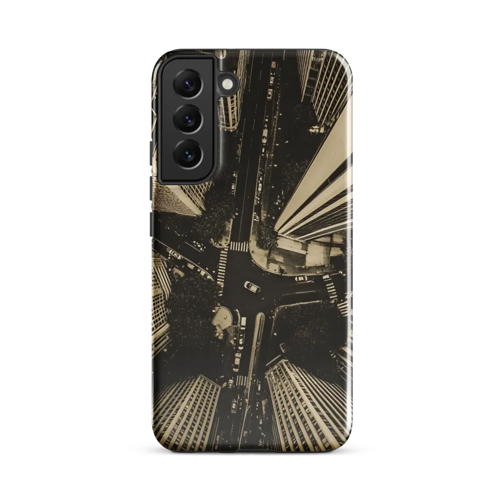 Urban Symphony: Aerial Perspective of City Life | Phone Case |  S22 Plus | Tough Case | Glossy
