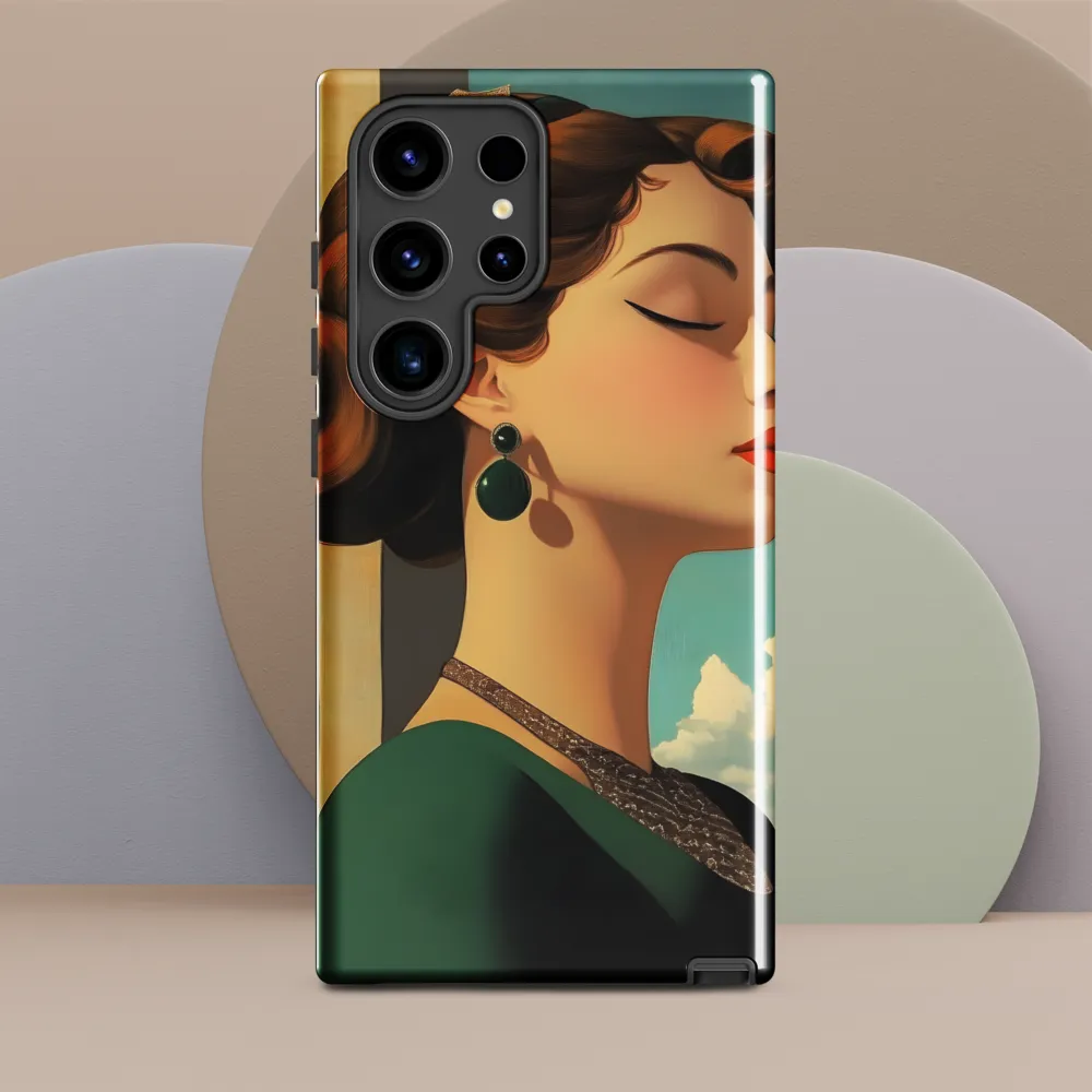 Elegance in Art Deco: A Portrait of Grace | Phone Case |  S24 Ultra | Tough Case | Glossy