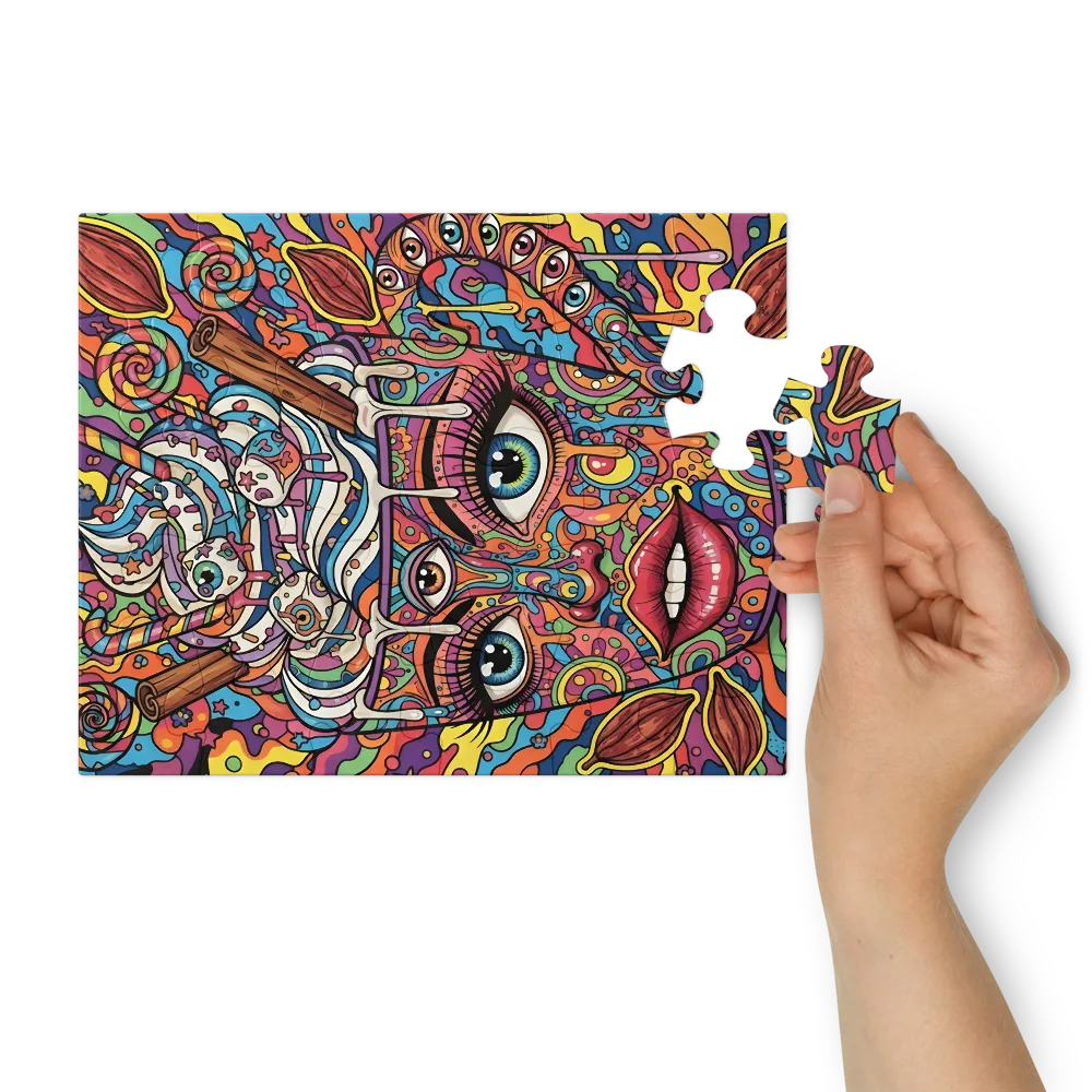 Psychedelic Mug Portrait 
 Jigsaw Puzzle in Tin Box