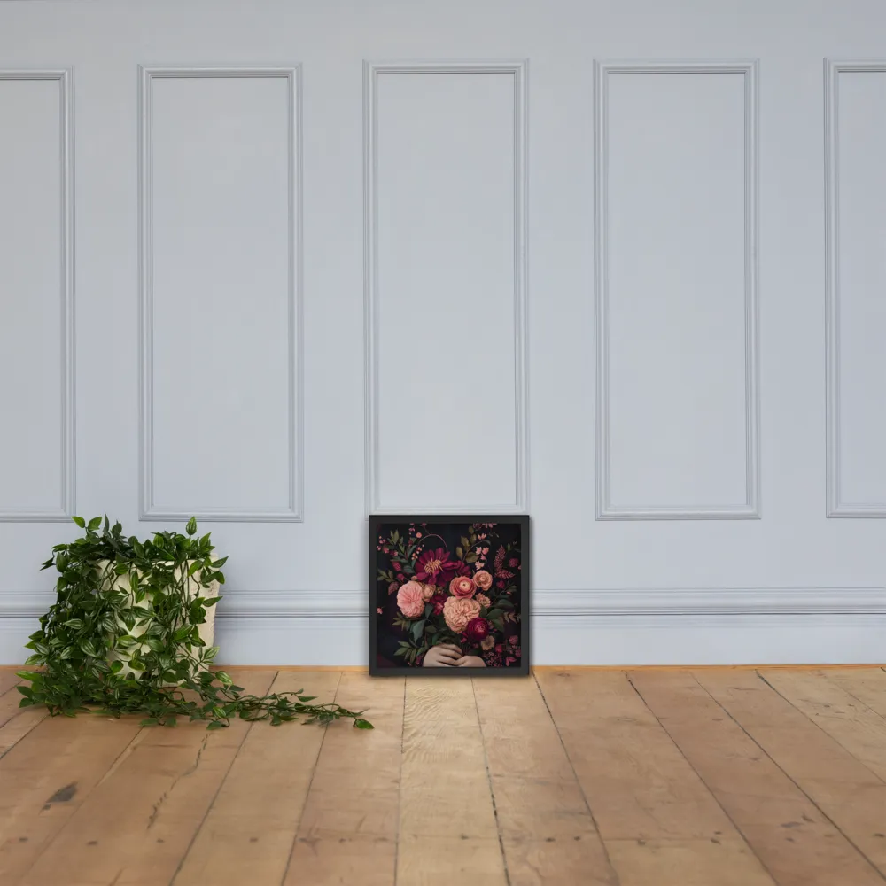 Botanical Elegance | Poster with Black Frame | 14″×14″