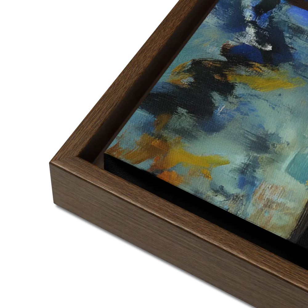 Contemplation Under the Night Sky | Canvas with Brown Frame | 18″×24″