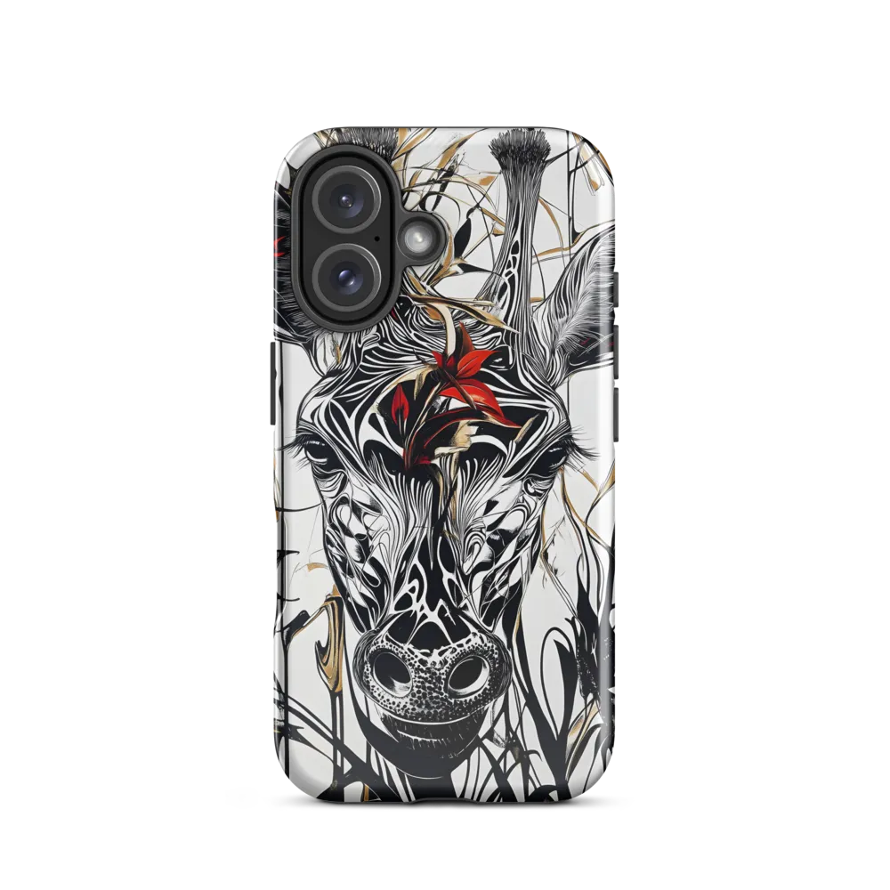 Floral Elegance: The Giraffe's Portrait