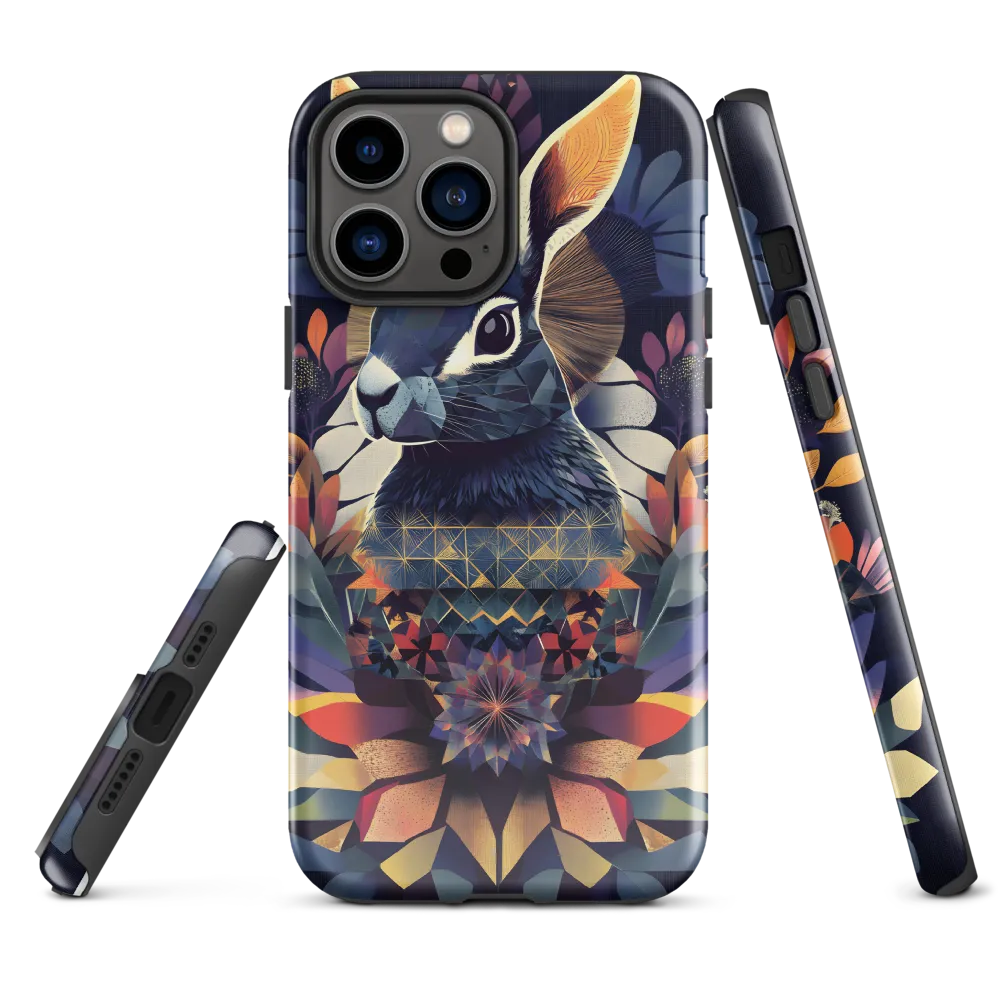 Ethereal Bunny: A Geometric Wonderland | Phone Case