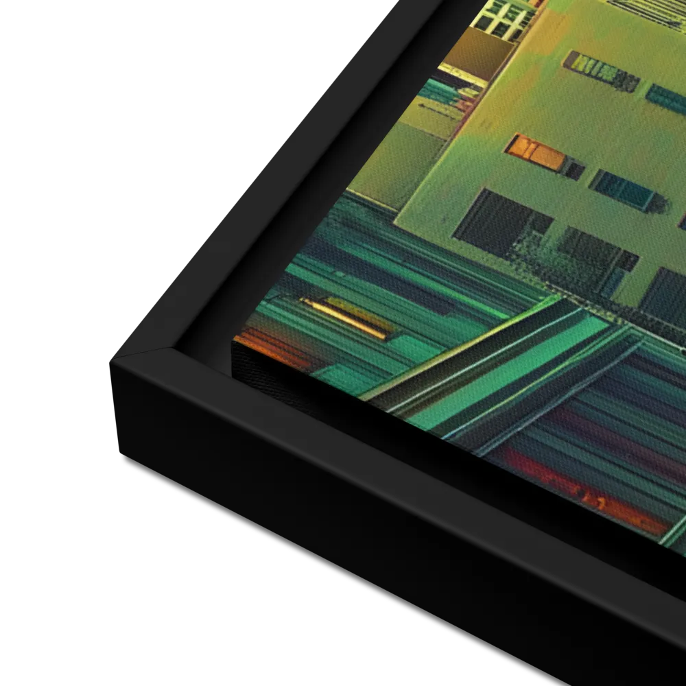 Urban Surrealism: Neon Dreams | Canvas with Black Frame | 24″×36″