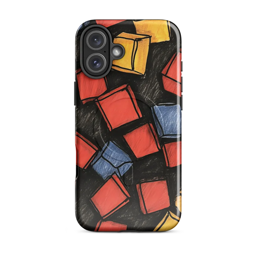 Vibrant Geometry in Motion | Phone Case |  16 Plus | MagSafe® Tough Case | Glossy