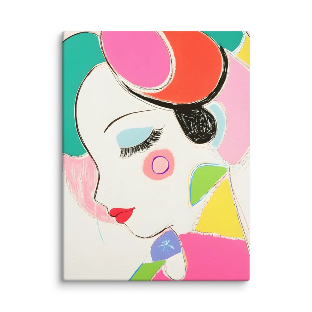Whimsical Portrait in Colorful Abstraction | Canvas | 24″×32″