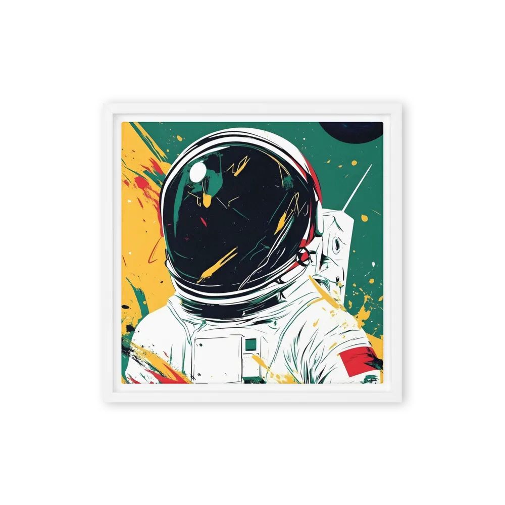 Galactic Explorer: A Modern Odyssey | Canvas with White Frame | 12″×12″