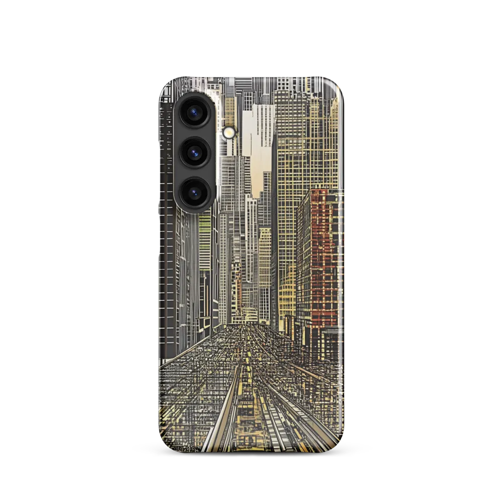 Urban Symphony: The Golden Grid | Phone Case |  S24 | Snap Case | Glossy