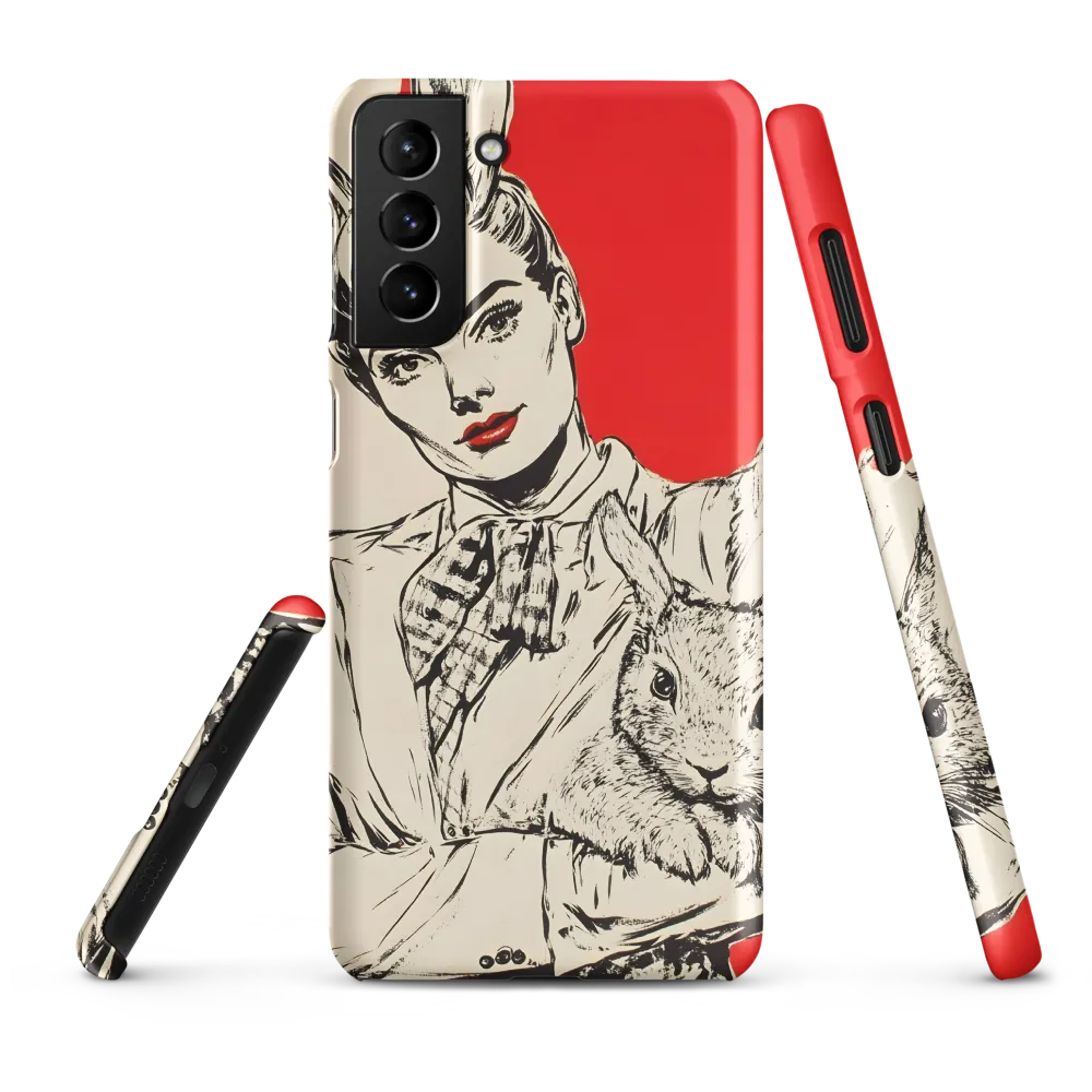 Whimsical Elegance: The Rabbit Lady | Phone Case |  S21 Plus | Snap Case | Matte