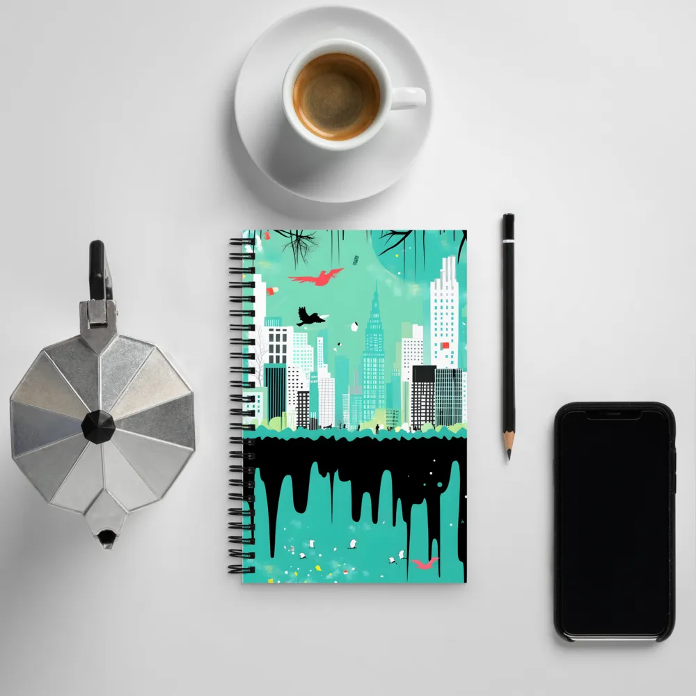 Urban Symphony: A Teal Tale | Spiral Notebook