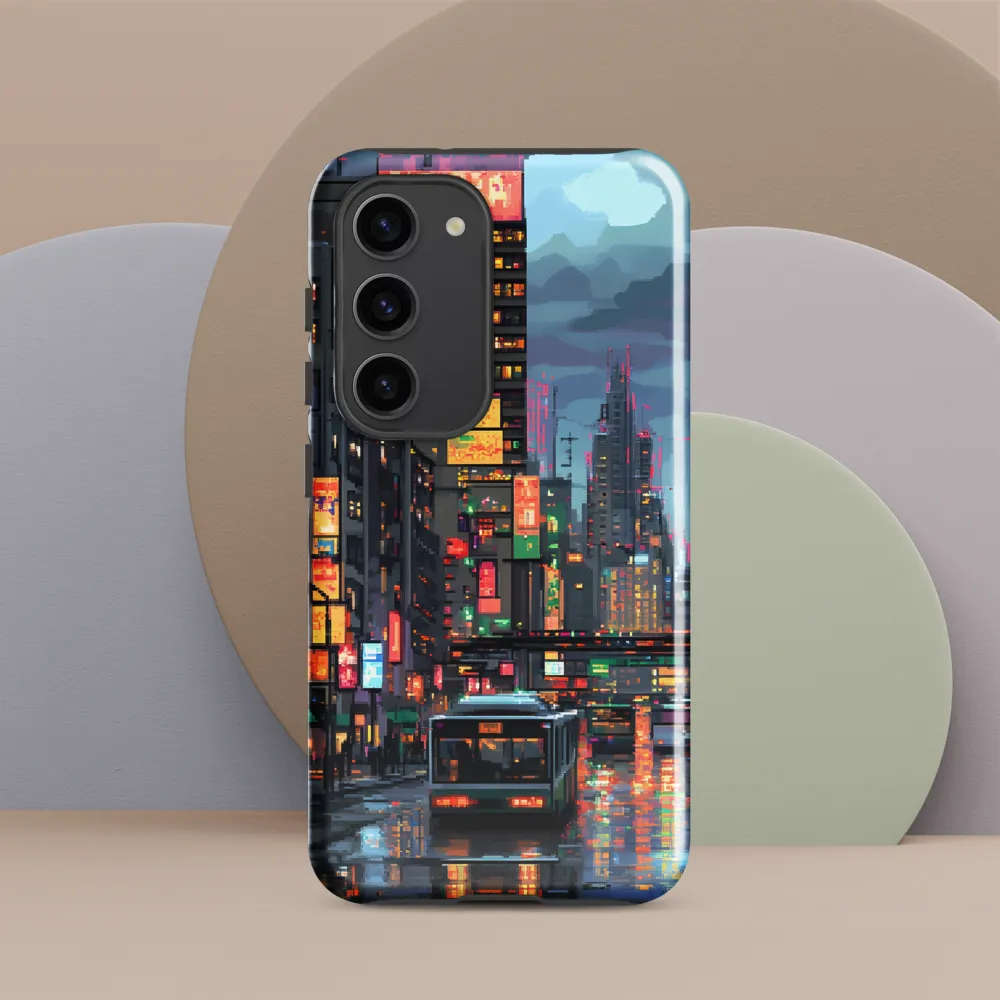 Neon Dreams: A Pixelated Urban Night