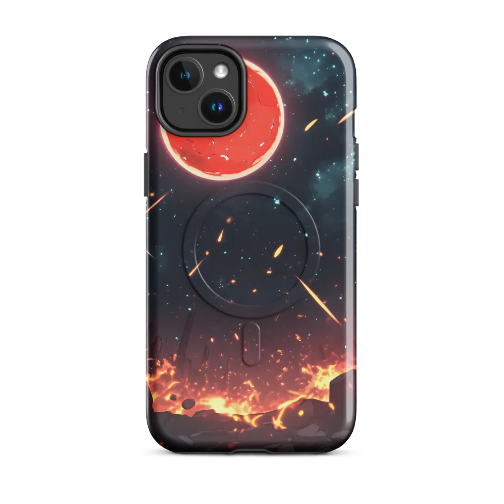 Crimson Orb Above a Molten Wasteland