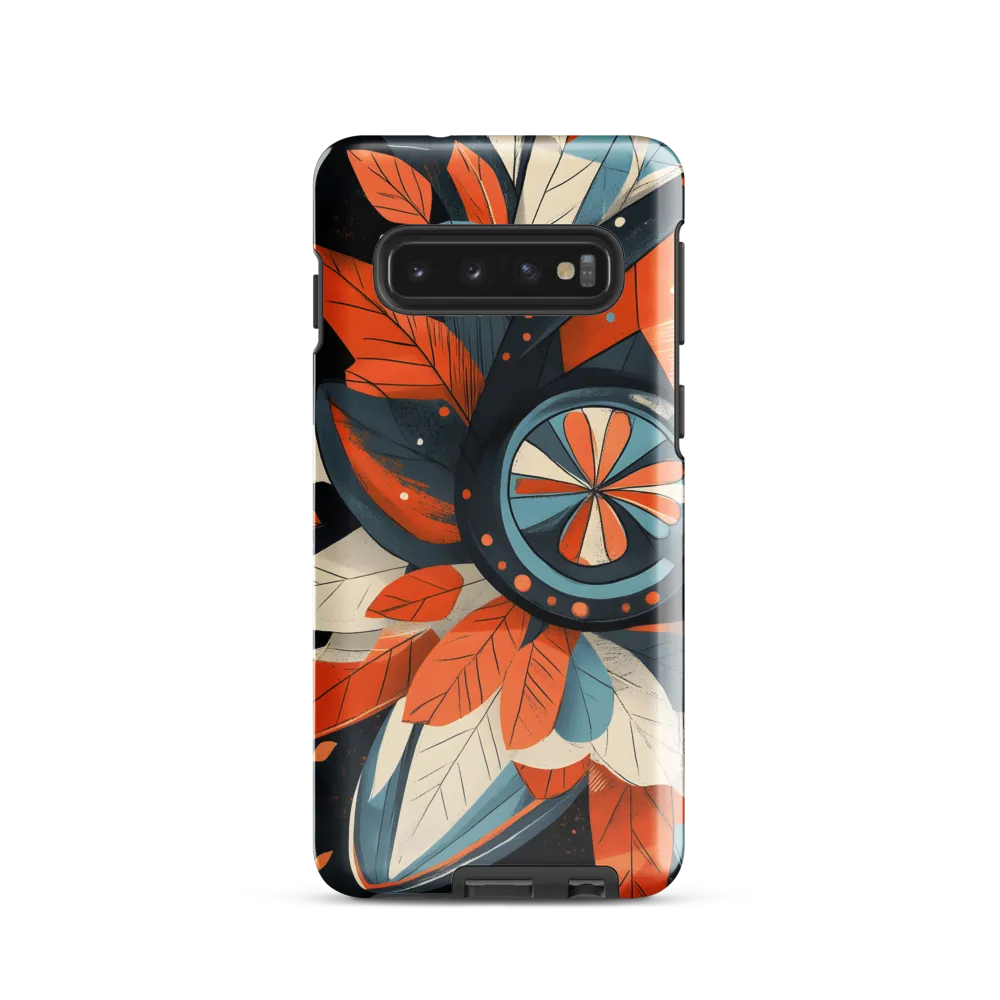 Floral Symphony in Orange and Teal