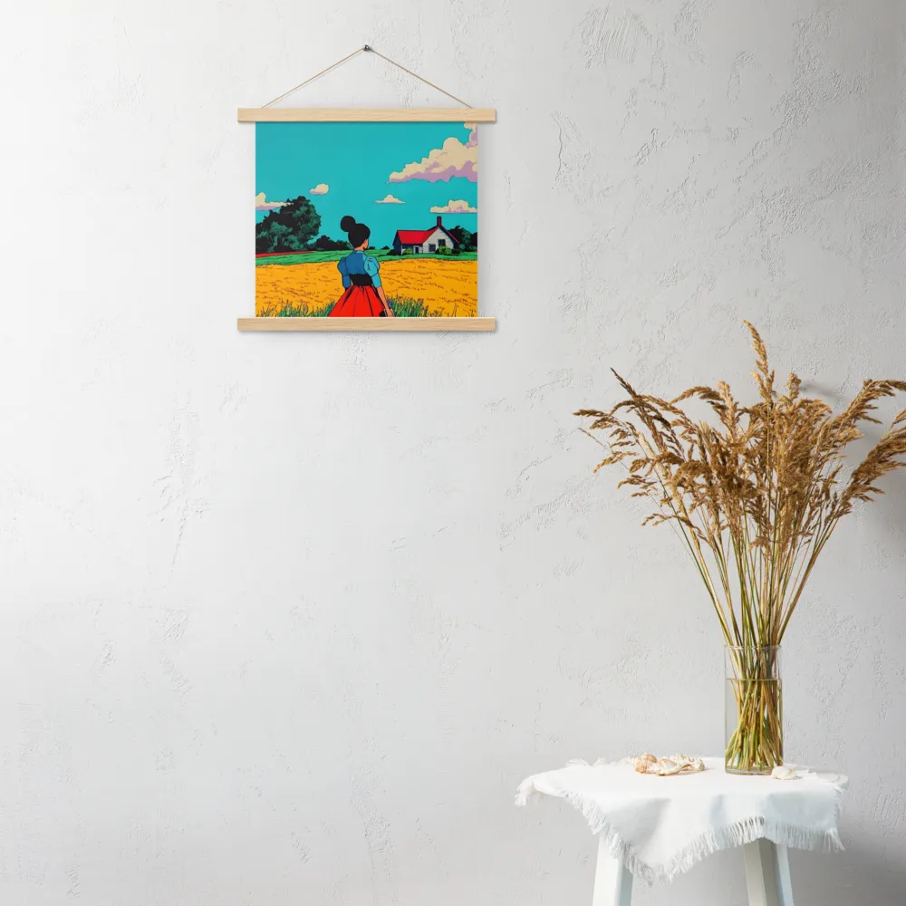 Whispers of a Sunlit Meadow | Poster With Oak Wood Hanger | 14″×14″