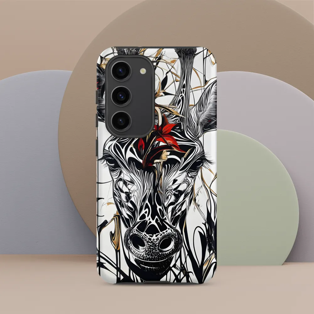 Floral Elegance: The Giraffe's Portrait