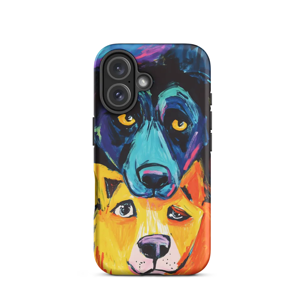 Vibrant Companions: An Expression of Canine Spirit | Phone Case |  16 | Tough Case | Matte