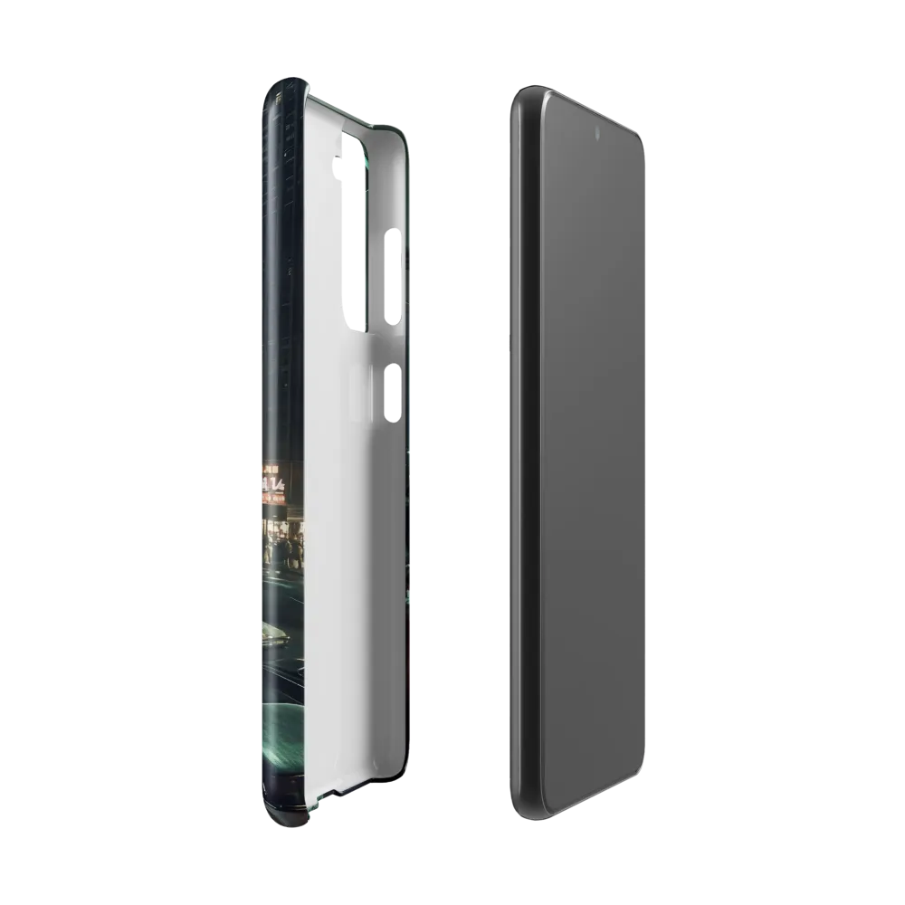 Mysterious Encounters in a Neon City | Phone Case |  S21 | Snap Case | Glossy