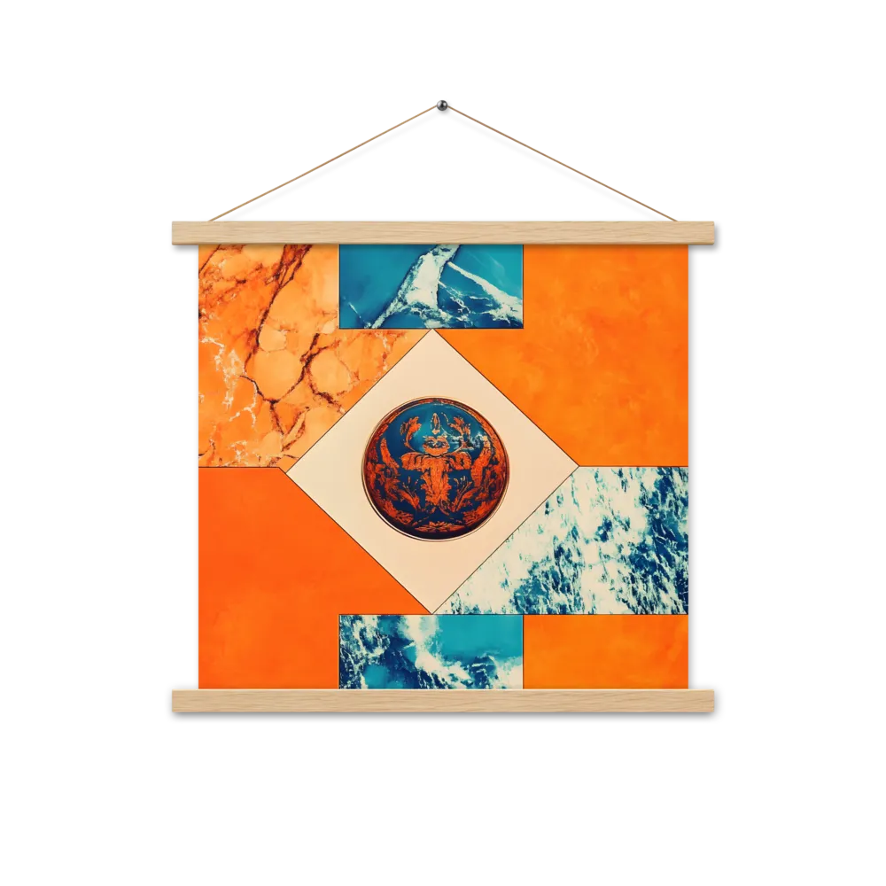 Harmonious Encounters: Abstract Geometry | Poster With Oak Wood Hanger | 18″×18″
