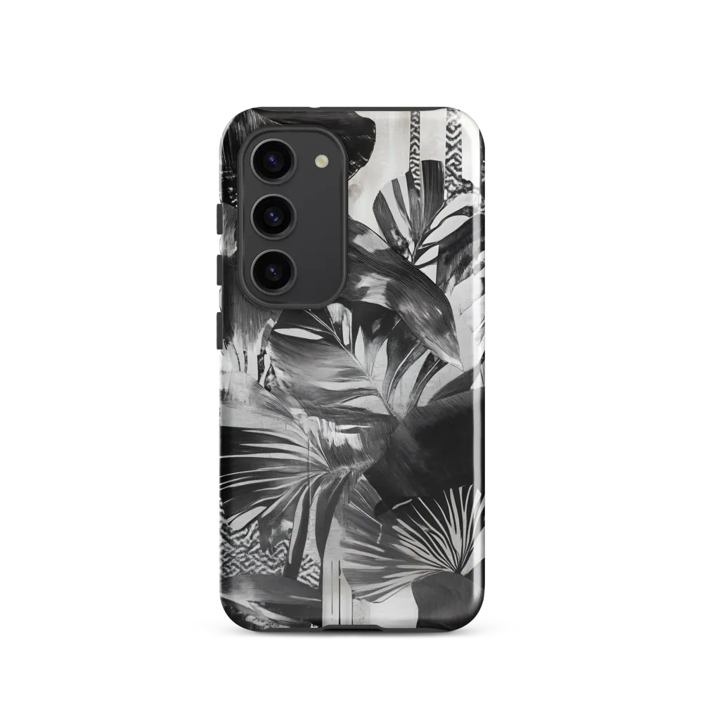 Monochrome Serenity in Tropical Foliage