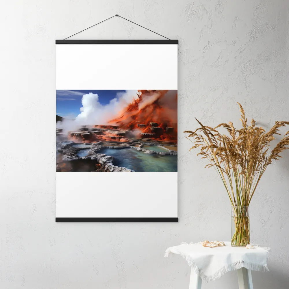 Nature's Fury: The Volcano's Expression | Poster With Black Wood Hanger | 24″×36″