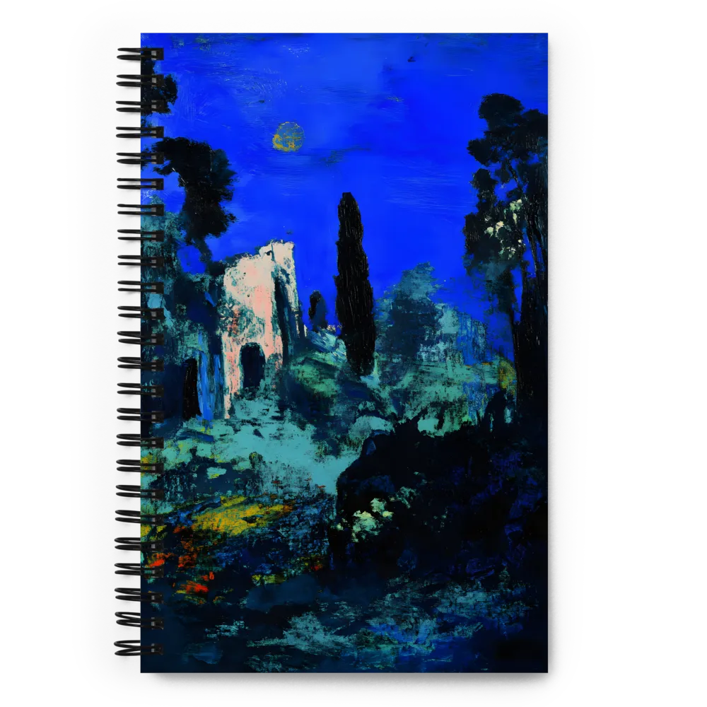 Moonlit Ruins: An Impression of Tranquility | Spiral Notebook