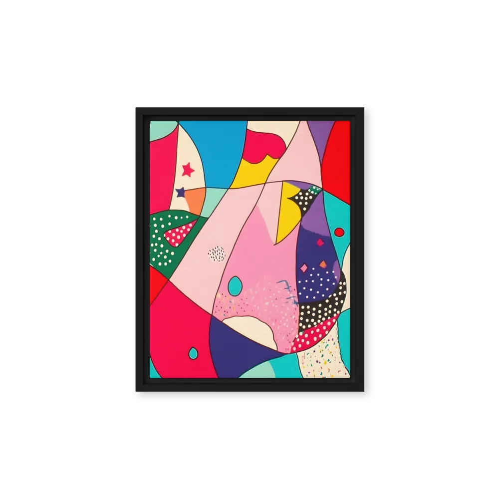 Playful Geometry in Color | Canvas with Black Frame | 11″×14″