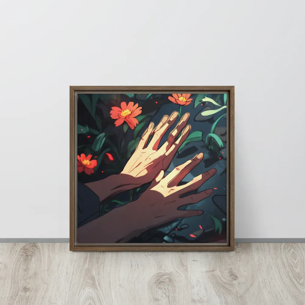 Whispers of Nature | Canvas with Brown Frame | 16″×16″