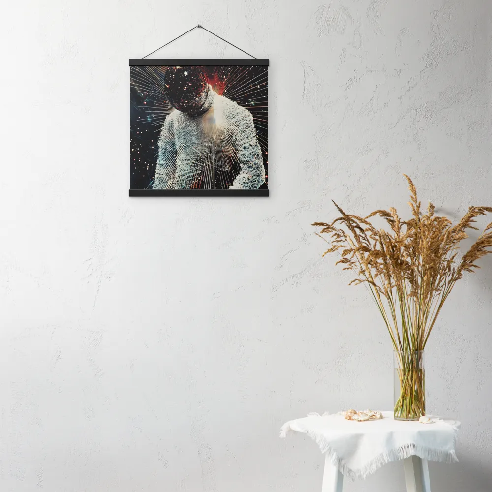 Ethereal Astronaut: A Journey Through the Cosmos | Poster With Black Wood Hanger | 16″×16″